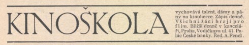 reklama Kinoskola - Cesky svet 1918